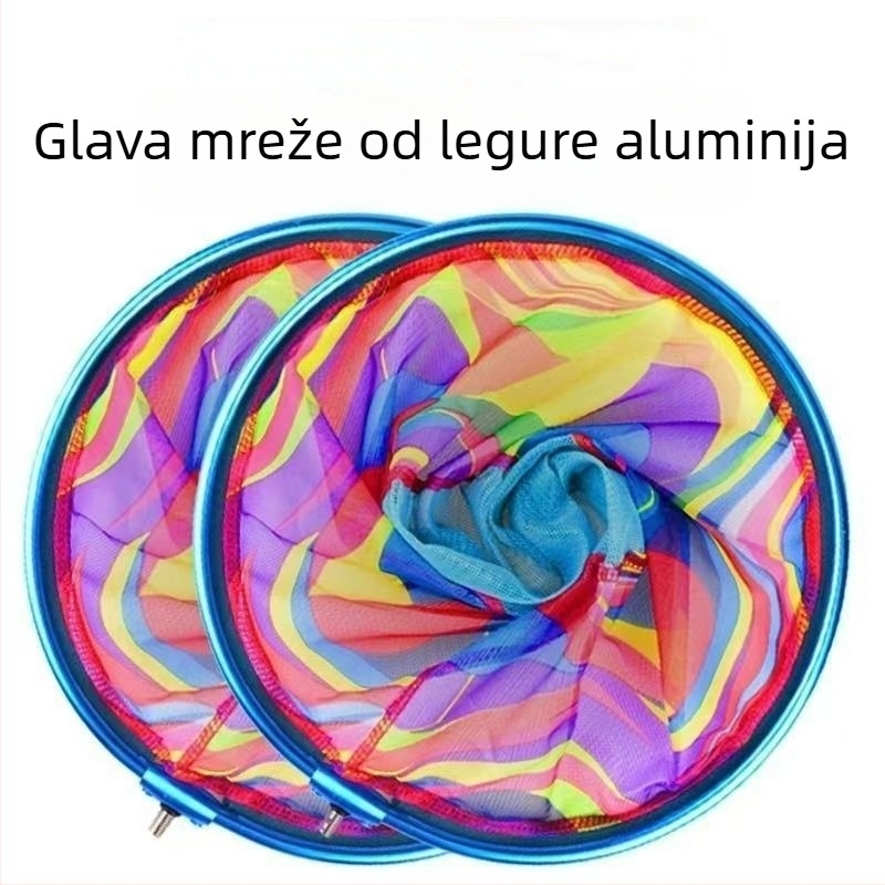 Aluminijska legura sve-u-jednom glava mreže za ribolov s otisnutim uzorkom - Materijal: aluminijska legura; Promjer glave mreže: 25-45 cm; Dubina mreže: 13-45 cm; Veličina oka: fina; Nosivost: 2-11 kg