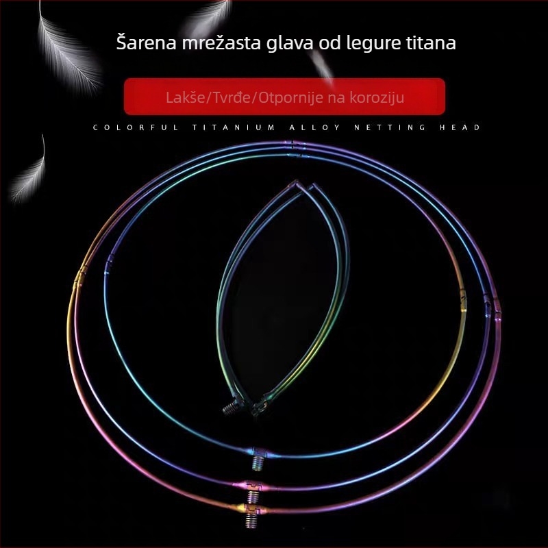 Kaisi okvir mreže od titanijevog legura, sklopivi okvir za ribolov na stijeni, četvero-djelni šareni okvir, držalo od nefrita 12 inča, veličine okvira 45 cm i 50/55 cm