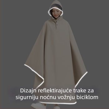 Dugi kišni kaput za bicikl, japanskog stila, za odrasle, tkanina Pongee, PU ljepilo, mogućnost prilagodbe