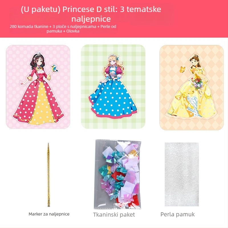 Dječji papirnati DIY umjetnički set: Princeza snova – crtanje s 3D haljinama, višenamjenski i prilagodljiv