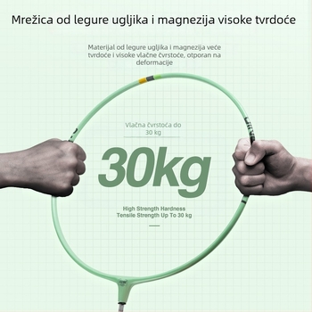 Jingle Fish glava mreže za ribolov od aluminijsko-magnijevog legura, džep s finom mrežom, ultra lagana