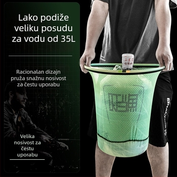 Jingle Fish glava mreže za ribolov od aluminijsko-magnijevog legura, džep s finom mrežom, ultra lagana