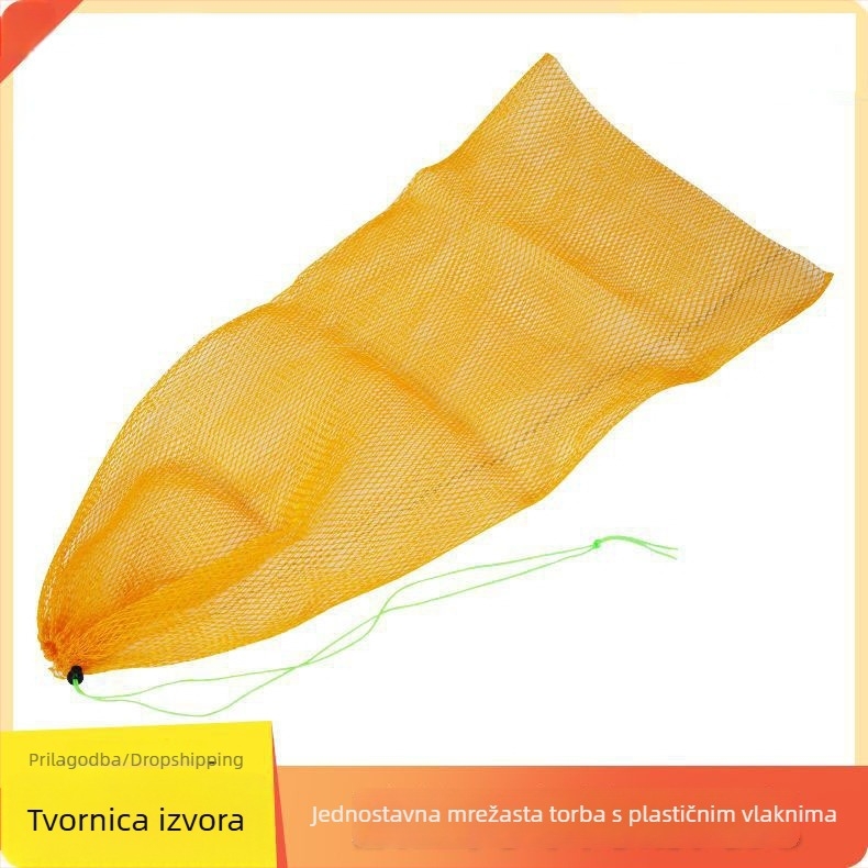 6-žilna pletena najlonska mrežasta torba, ploski dizajn