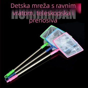 Proširiva dječja mreža za vanjsku upotrebu, za hvatanje insekata i vodnih organizama, mreža s kvadratnom glavom