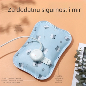 Bežično grijane papuče za dom i ured, baršunasti gornji dio, gumeni potplat, unisex, USB napajanje
