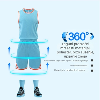 Unisex komplet dresova za košarku za odrasle - poliester tkanina, 100% poliester, podstava od poliestera, šifra proizvoda LQ326, za trčanje, biciklizam i druge loptaške sportove