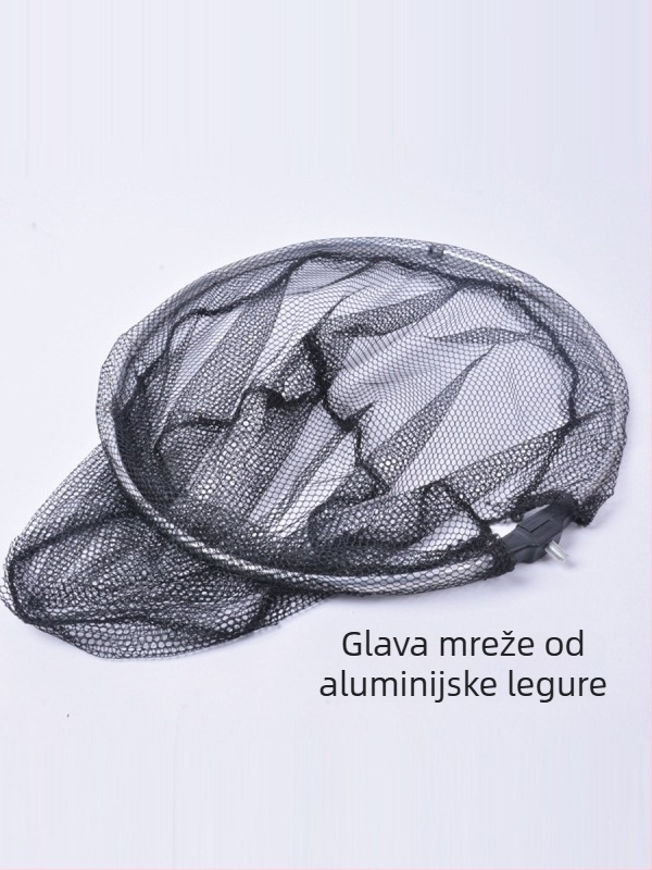 Štap za mrežu od aluminijske legure s željeznim prstenom, aluminijskim prstenom, glavom mreže i džepom za mrežu – komplet ribolovne opreme