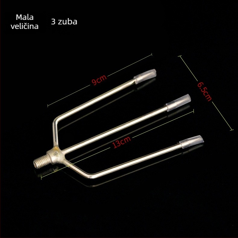 Ribarska vilica s 3-4-5 zubima, metalna konstrukcija, Hongchuan marka, 8 mm vijak