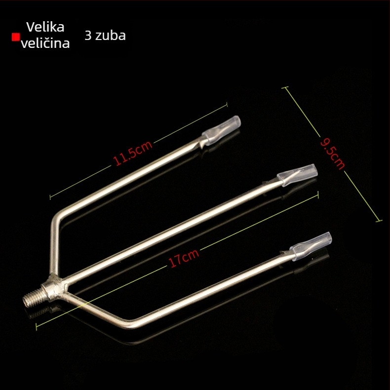 Ribarska vilica s 3-4-5 zubima, metalna konstrukcija, Hongchuan marka, 8 mm vijak