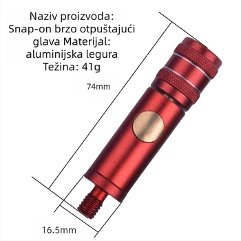 Pružinski spojnik s brzim otpuštanjem, protiv rotacije, za glavu mrežne šipke – aluminijska legura, brzo spajanje