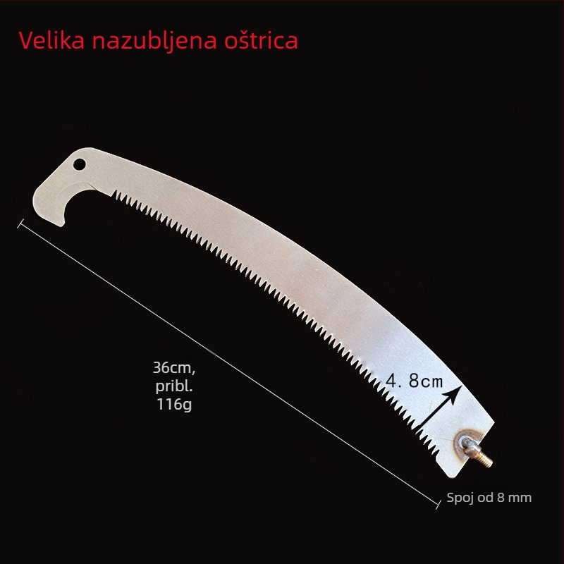 Zubasta kosa za otvoreni ribolov, prijenosni nož za vodene biljke, nož za podrezivanje grana, iskri glava kos, nehrđajući čelik mrežni štap