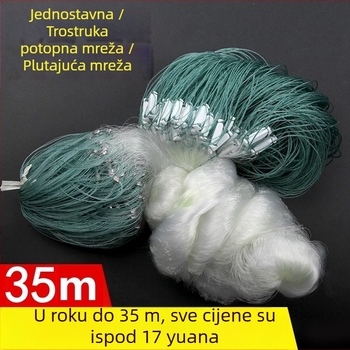 Najlon ribolovna mreža s trostrukim potopnim dijelom i jednoslojnim plutajućim dijelom