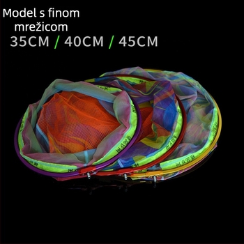 Aluminijska legura glava mreže za ribolov s finom i grubom mrežom, široka ivica, veličine 35, 40, 45 i 50 cm