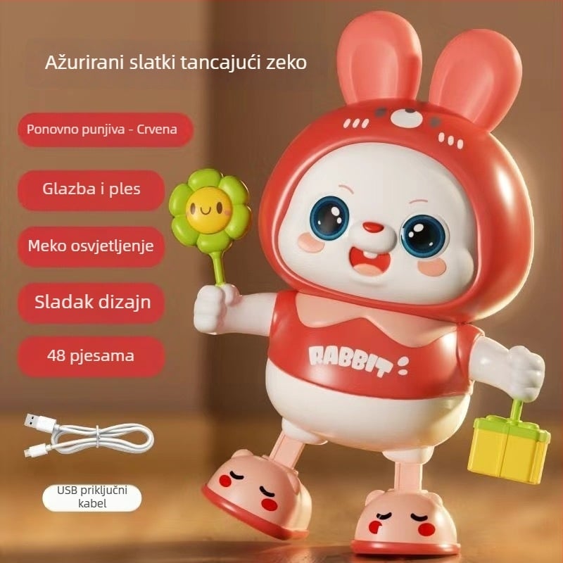 Interaktivna obrazovno električna igračka za djecu 4–6 godina: pjeva i pleše, daljinski upravljač, glazba i svjetla, baterijsko napajanje