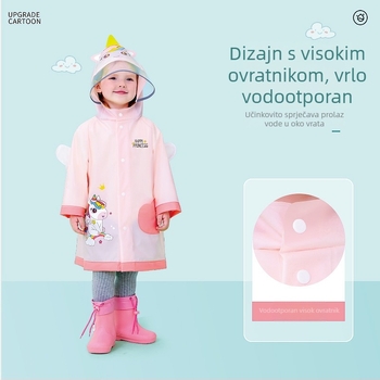 Dječji kišni kaput, 3D crtani dizajn, EVA materijal, potpuno prekrivanje tijela, za jedno dijete