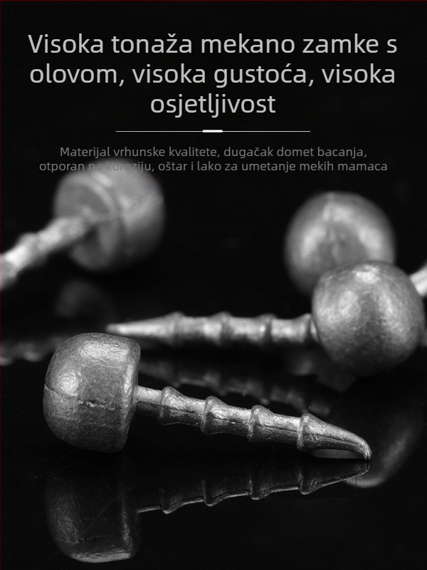 Pirate Shark Set ribolovnih pribora – 25 elektroplatiranih olovnih mekih crva