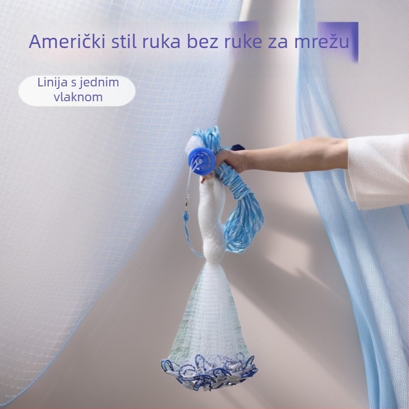 Mreža bez prstena, američkog stila, ručno bacanje, ribolov s monofilamentnom niti
