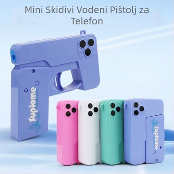 Mini sklopivi vodeni pištolj u obliku telefona, plastični, ručno ispaljivanje, dvostruka mlaznica, za djecu 4–6 godina