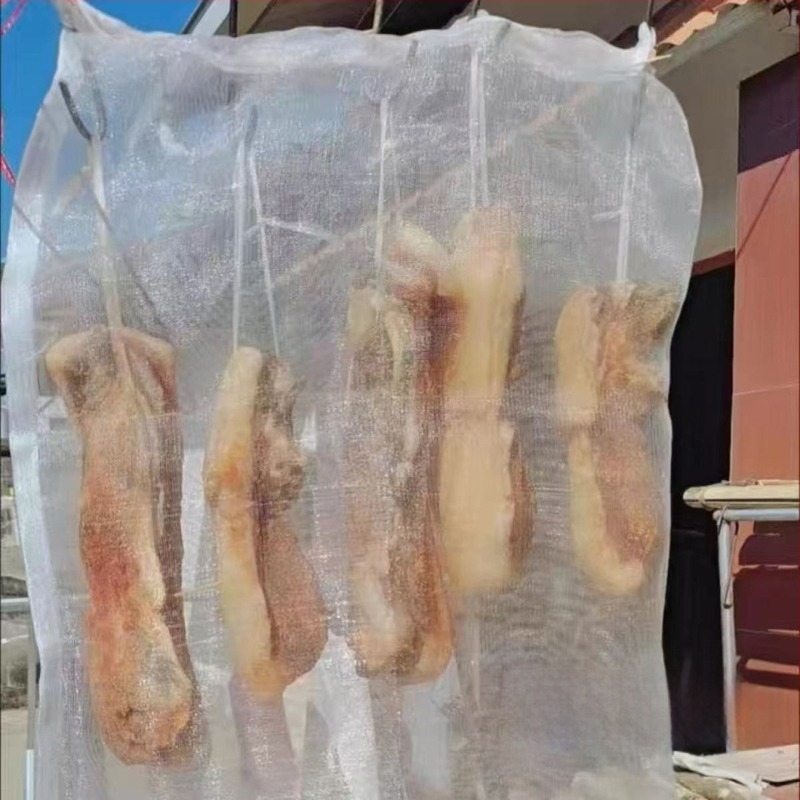 Najlon mrežasta torba s vrpcom za sušenje šunke, slanine, patke, kobasica i ribe; prozračna, otporna na muhe i insekte
