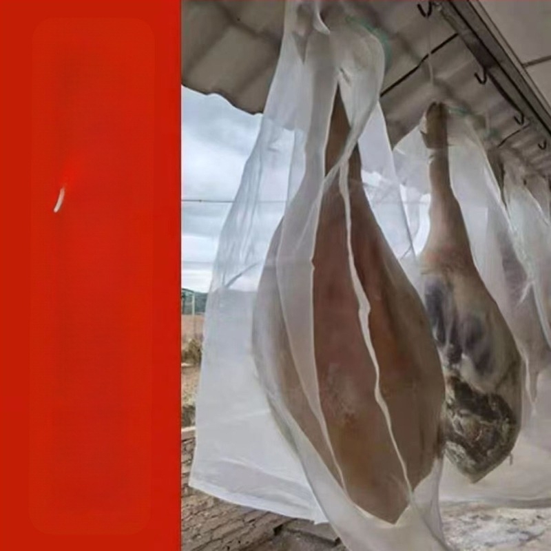 Najlon mrežasta torba s vrpcom za sušenje šunke, slanine, patke, kobasica i ribe; prozračna, otporna na muhe i insekte