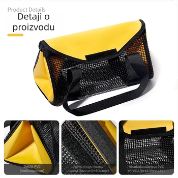 Torba za ribolov velike kapacitete, mrežasta i periva, PVC materijal, za morski ribolov, skladište za mamce i tvrde mamce