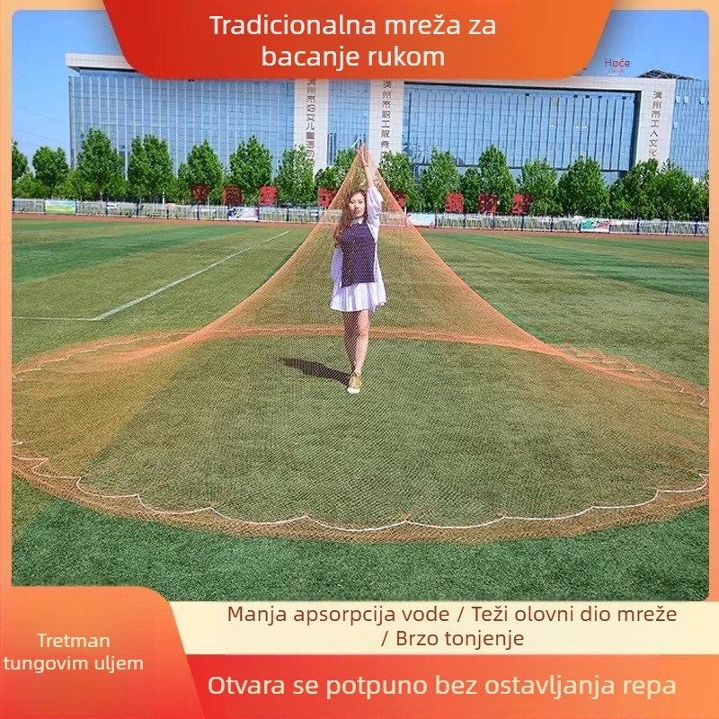 Ručna mreža za bacanje za ribolov — najlon, Kuhong, porijeklo Kina