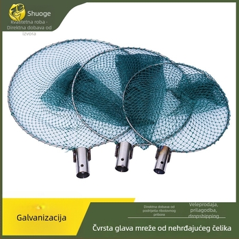 Fruits čvrsta mrežna glava od nehrđajućeg čelika s gumom mrežom, malim očima i mrežnom torbom