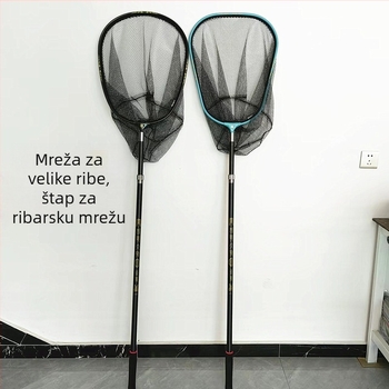 Glava mreže za ribolov od aluminijske legure s gumiranim mrežom, za velike ribe, trokutasti i kružni oblik