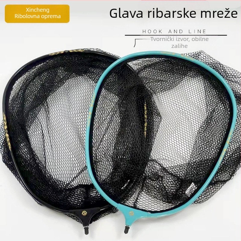 Glava mreže za ribolov od aluminijske legure s gumiranim mrežom, za velike ribe, trokutasti i kružni oblik