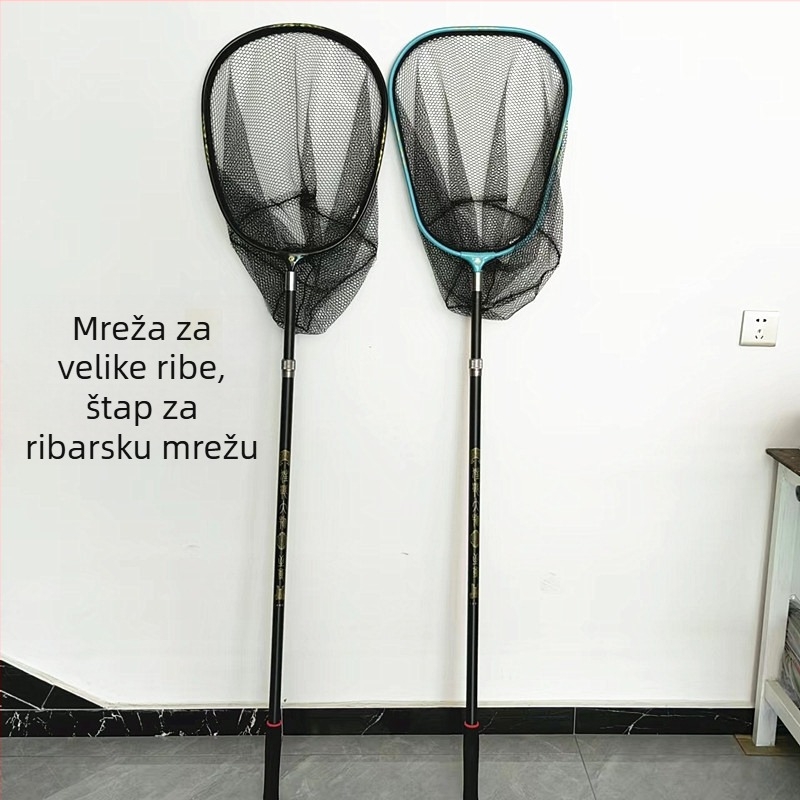 Glava mreže za ribolov od aluminijske legure s gumiranim mrežom, za velike ribe, trokutasti i kružni oblik
