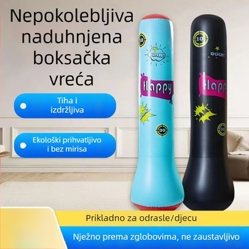 Kućni uspravni napuhavajući boksački džak PVC, vertikalni dizajn, cilindarski model, težina 500, za borilačke vještine i samoubranu.