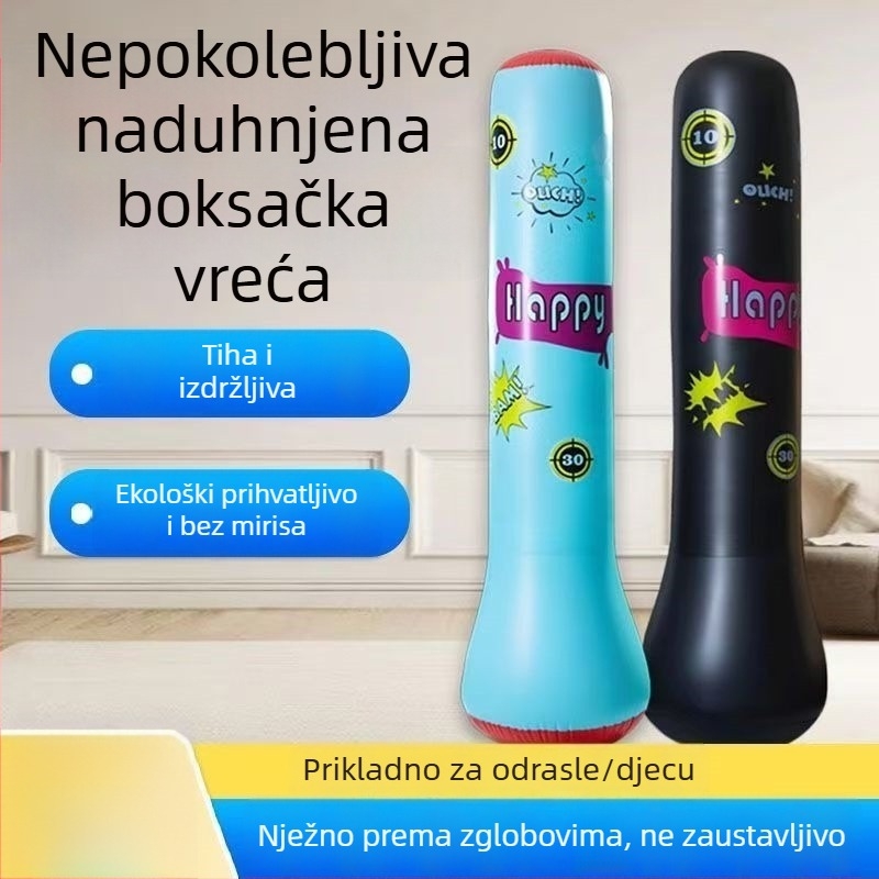 Kućni uspravni napuhavajući boksački džak PVC, vertikalni dizajn, cilindarski model, težina 500, za borilačke vještine i samoubranu.