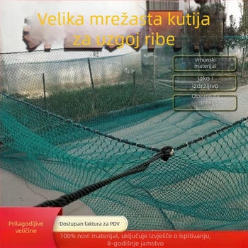 Velike najlonske mrežaste kaveze za uzgoj riba s poklopcima i ojačanim mrežama za pohranu riba