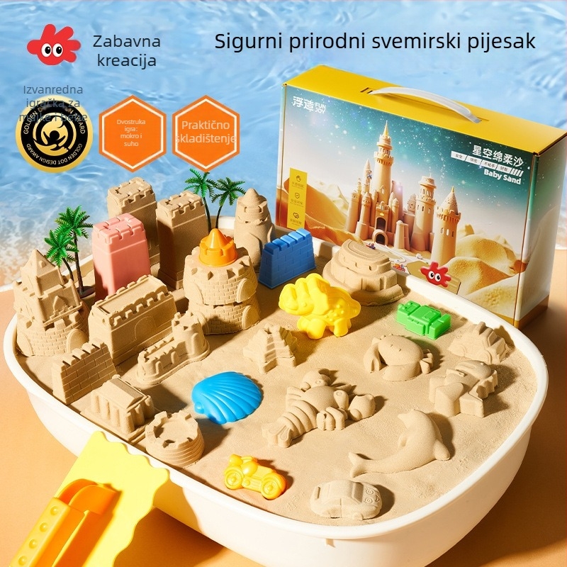 Set svemirskog pijeska za djecu — plastika; igračke za pijesak i vodu; set; 3C certifikat 2018012203109581; pogodno za dob 15–35 godina
