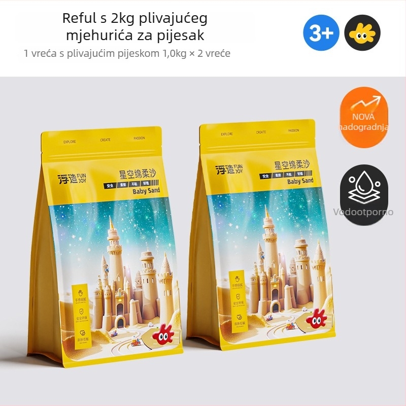 Set svemirskog pijeska za djecu — plastika; igračke za pijesak i vodu; set; 3C certifikat 2018012203109581; pogodno za dob 15–35 godina