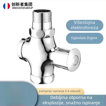Ventil za ispiranje urinarnog s kašnjenjem, gumb za pritisak, bakar, ušteda vode, moderan minimalistički stil