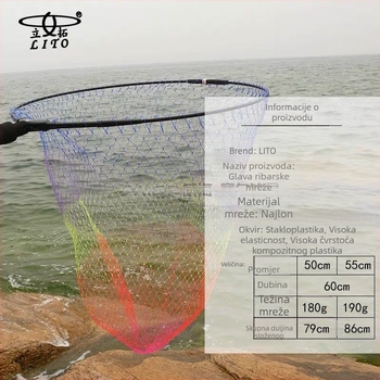 Glava mreže za ribolov Litu, ugljik, sklopivi dodatak, fiksna orijentacija