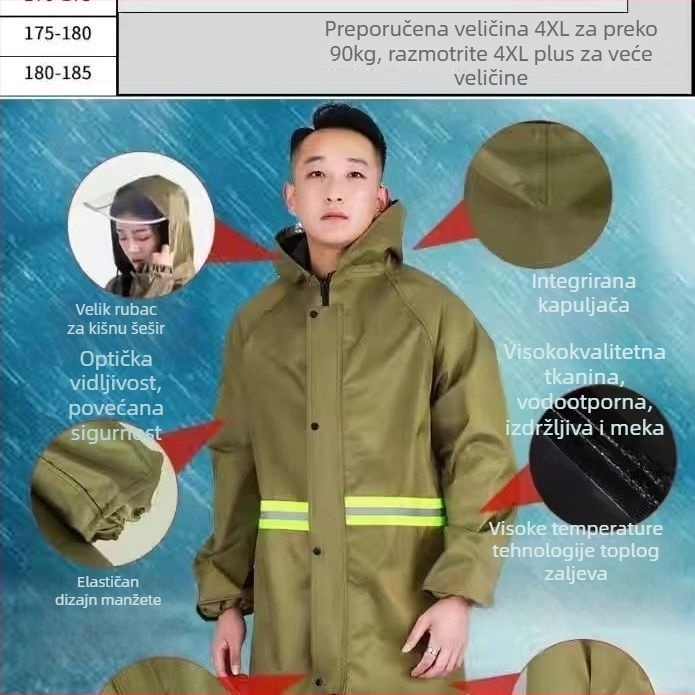 Pončo od Oxford platna za odrasle s vodootpornim PU ljepilom slojem; višekratno korištenje