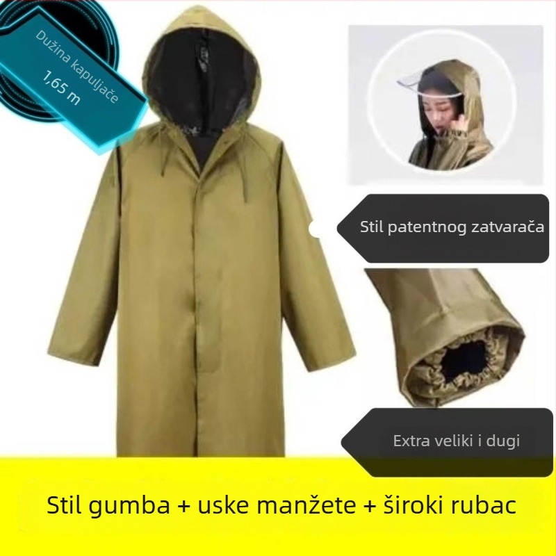 Pončo od Oxford platna za odrasle s vodootpornim PU ljepilom slojem; višekratno korištenje