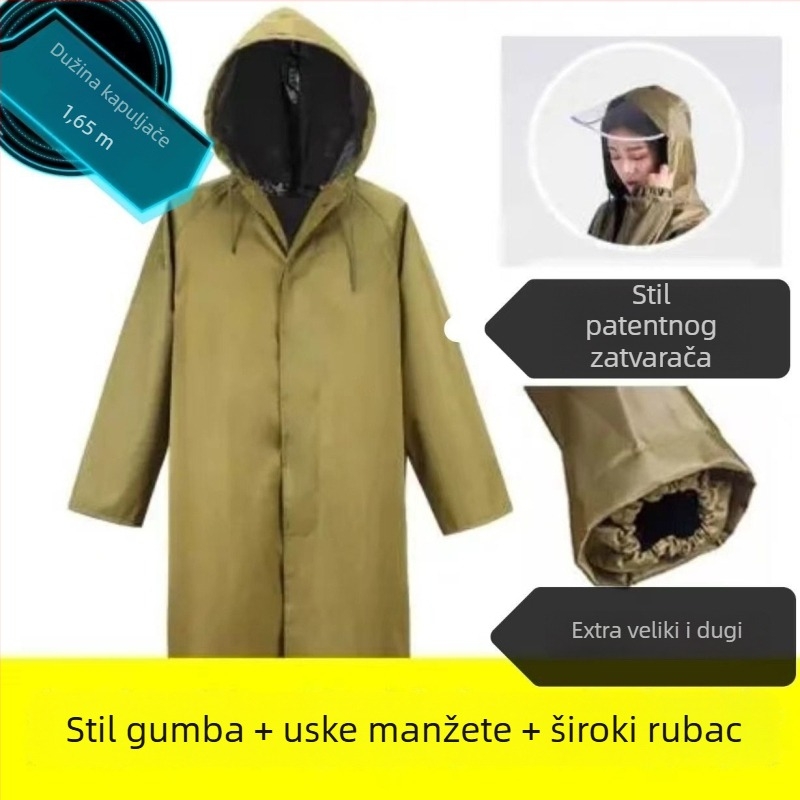 Pončo od Oxford platna za odrasle s vodootpornim PU ljepilom slojem; višekratno korištenje