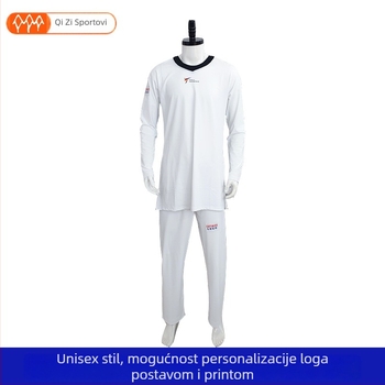 Taekwondo Uniforma, Ice Silk tkanina, 100% poliester, prugasti uzorak, Za taekwondo natjecanja