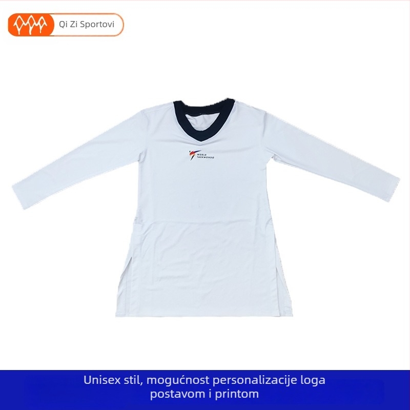 Taekwondo Uniforma, Ice Silk tkanina, 100% poliester, prugasti uzorak, Za taekwondo natjecanja