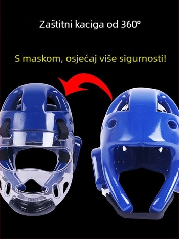 Taekwondo kaciga za glavu s vizirom, NBR materijal, oblikovani dizajn, model 005, težina 1