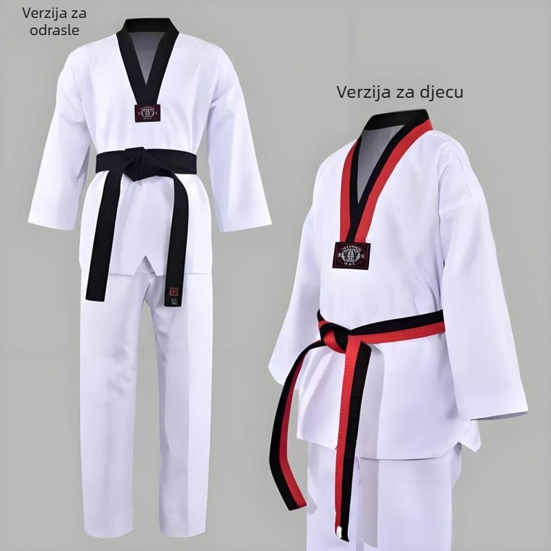 Taekwondo uniforme za učenike i trenere, tkanina pamukasto-umiješana smjesa, 80% poliestera