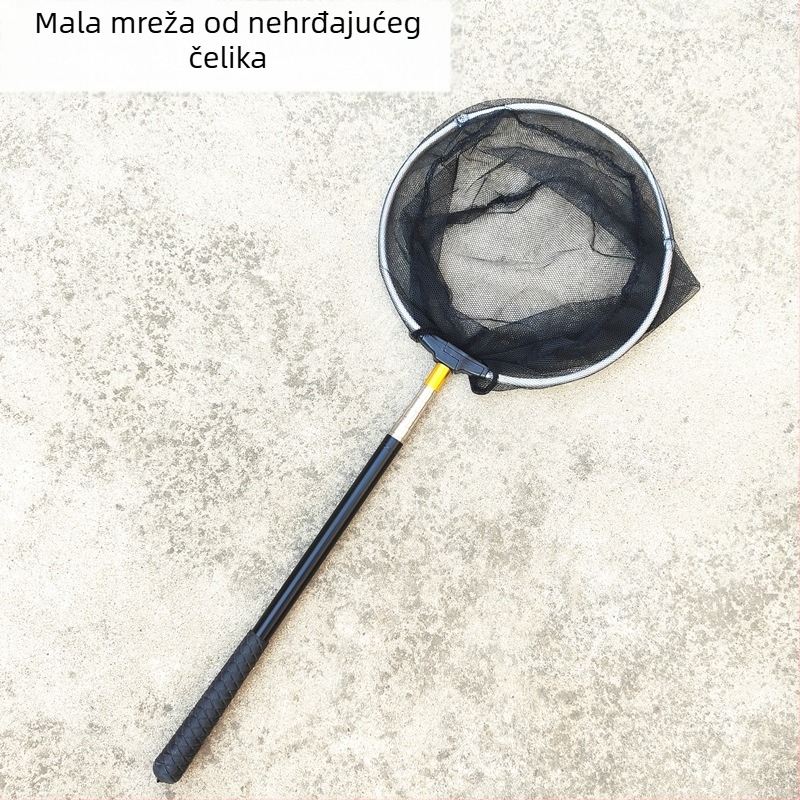 Mini dječja mreža za ribolov s 5 sekcija, dužine 1,5 m, teleskopska šipka i mreža, ribolovni pribor