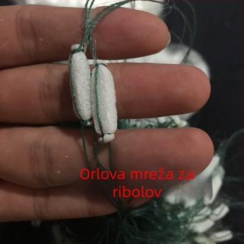Trostruka potopna najlon mreža za lov karpa, s pjenastim plutnicima i olovnim tegama