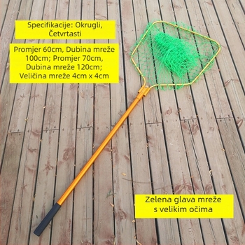 Aluminijska mreža za velike ribe s teleskopskom drškom, promjer 3 cm, ribolovna oprema