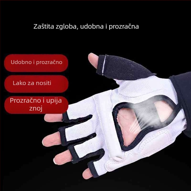 Taekwondo zaštitne rukavice i štitnici za stopala | XinAo PU rukavice za borilačke vještine, vertikalni stil, težina 0.5, zaštita ruku i nogu