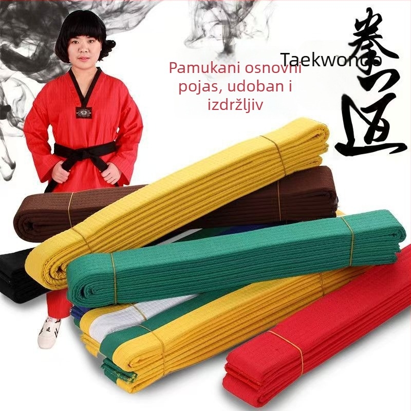 Taekwondo pojas s izvezom - Ime Kineskog Taekwondo saveza, korejski tekst, poliester, podstava od pamuka, perivo