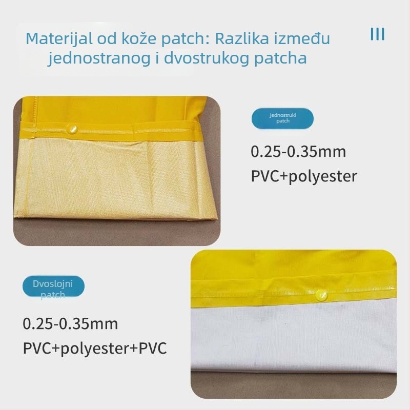 Jednodelni kišni pončo s patch kožom, debljina tkanine 0,28 mm, vodootporni sloj PVC ljepilo, mogućnost tiska logotipa, za odrasle